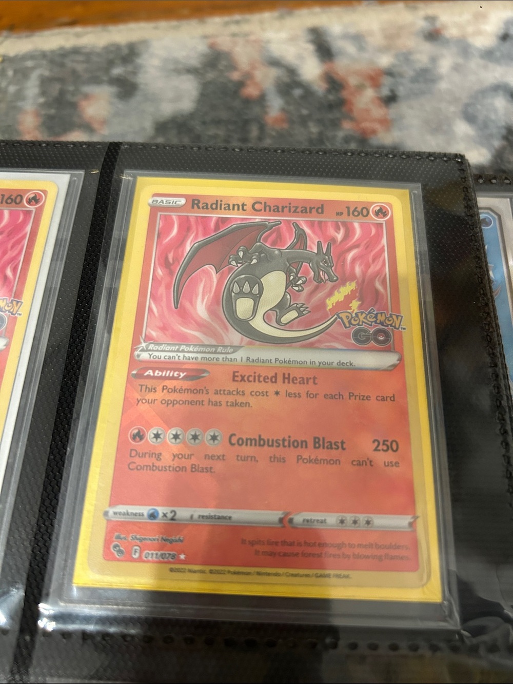 Pokemon Radiant Charizard Card - Red and Yellow